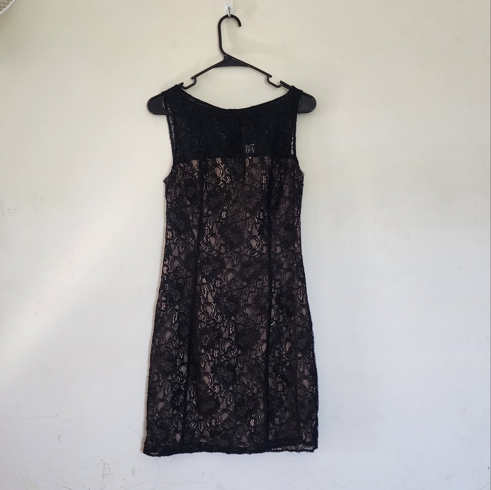 NWT A|X ARMANI EXCHANGE Sleeveless Little Black Sheath Lace Dress size 8
